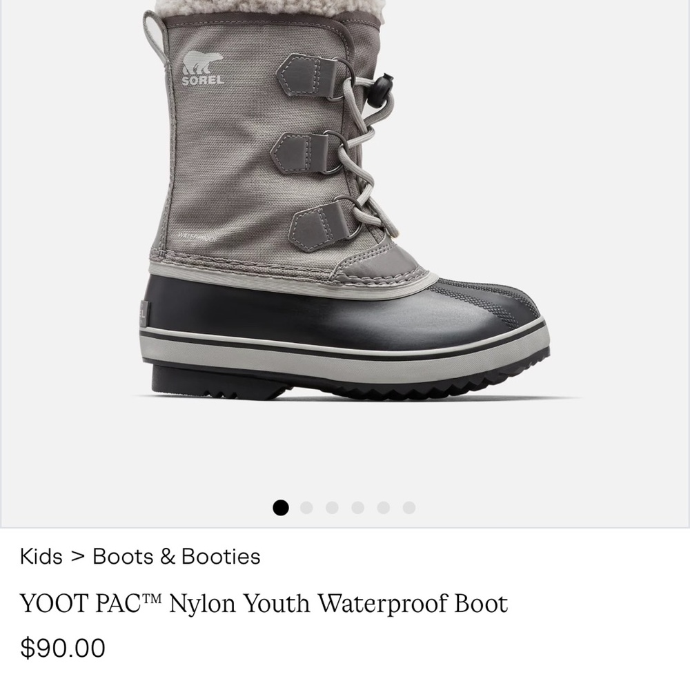 Sorel Youth Gray and Black Waterproof Boots